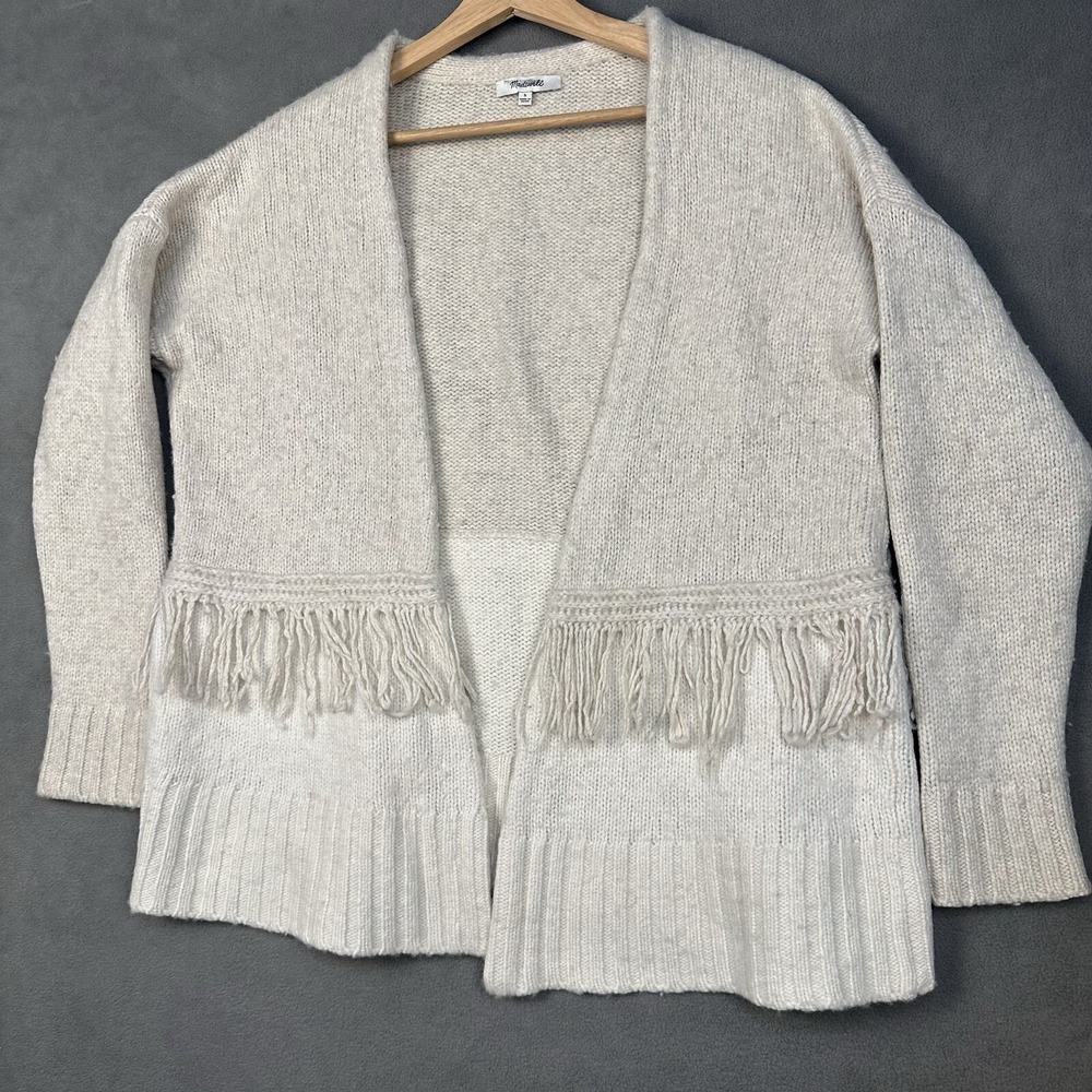 Madewell Cream Fringe Cardigan